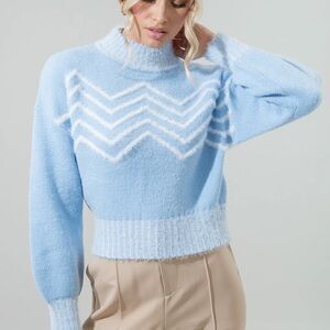 Sugar Lips Blue Eyelash Sweater
